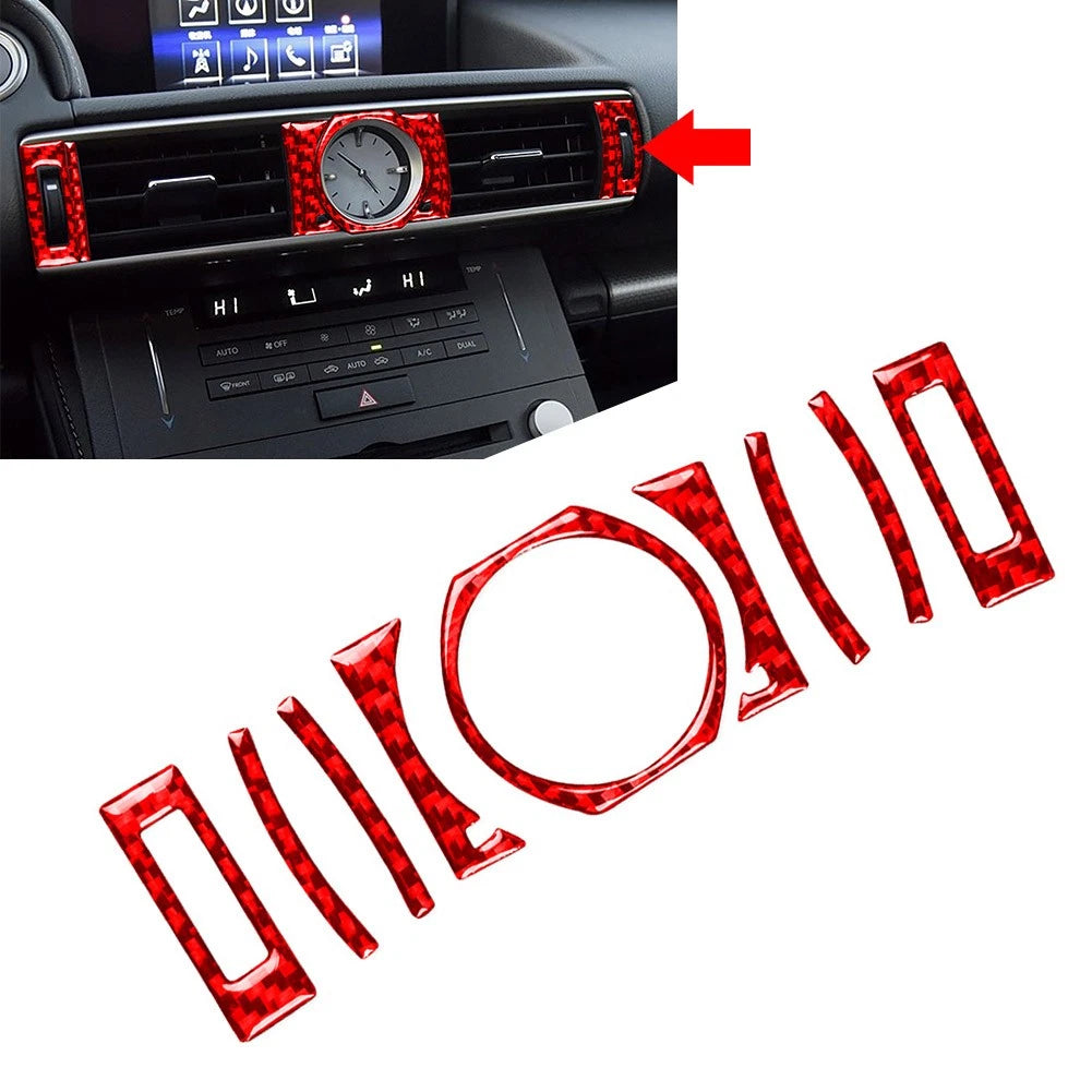 Red Carbon Fiber Engine Start Stop Button Cover for Lexus IS ES GS NX RX LX RC (2014–2023)