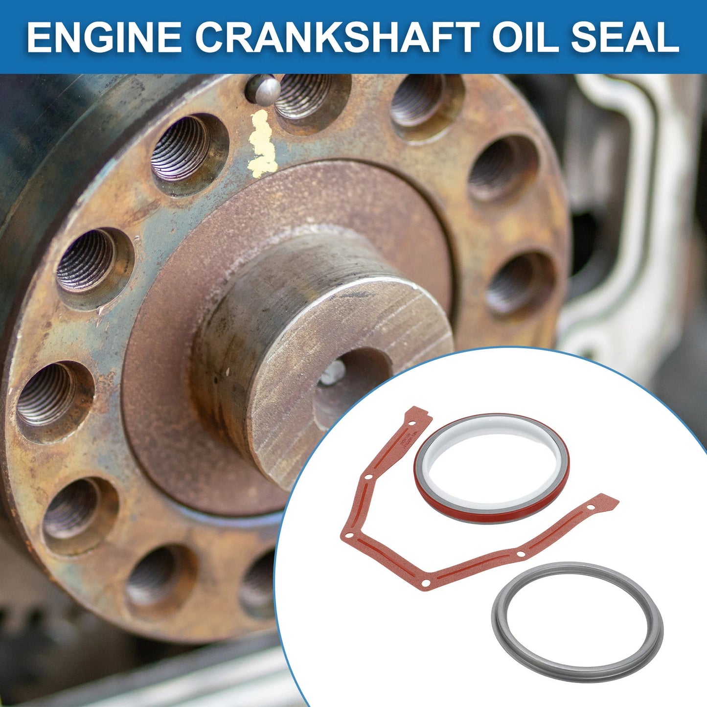 Rear Crankshaft Oil Seal w/ Sleeve Kit for Dodge 12V 24V 4B 4BT 6B 6BT P7100