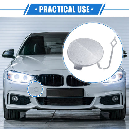 Tow Hook Eye Hole Cover Cap for BMW F32 Front Right Silver Tone