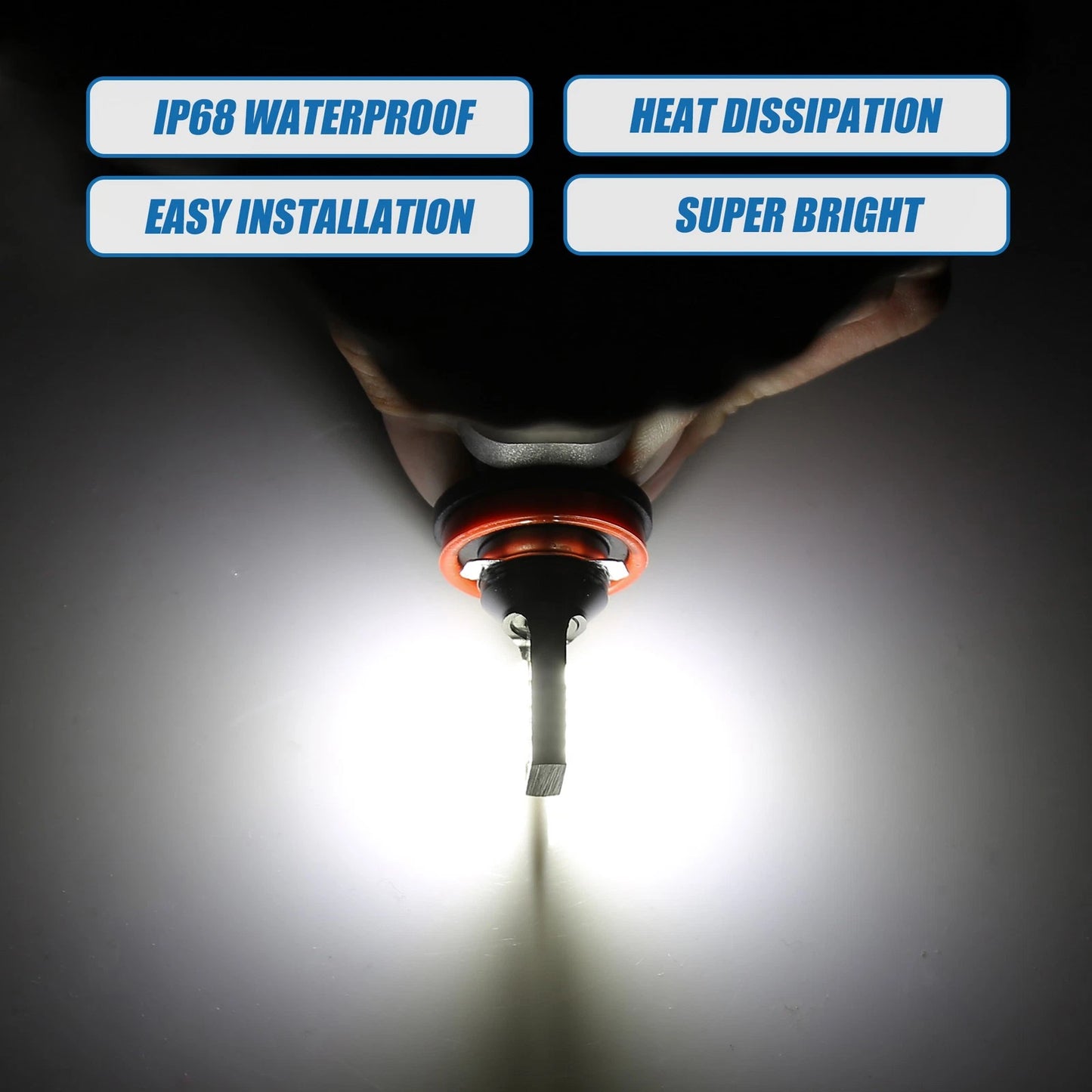 Pair H8/H11 Fog Light Bulbs 1200 Lumens 3030 Chips for Car