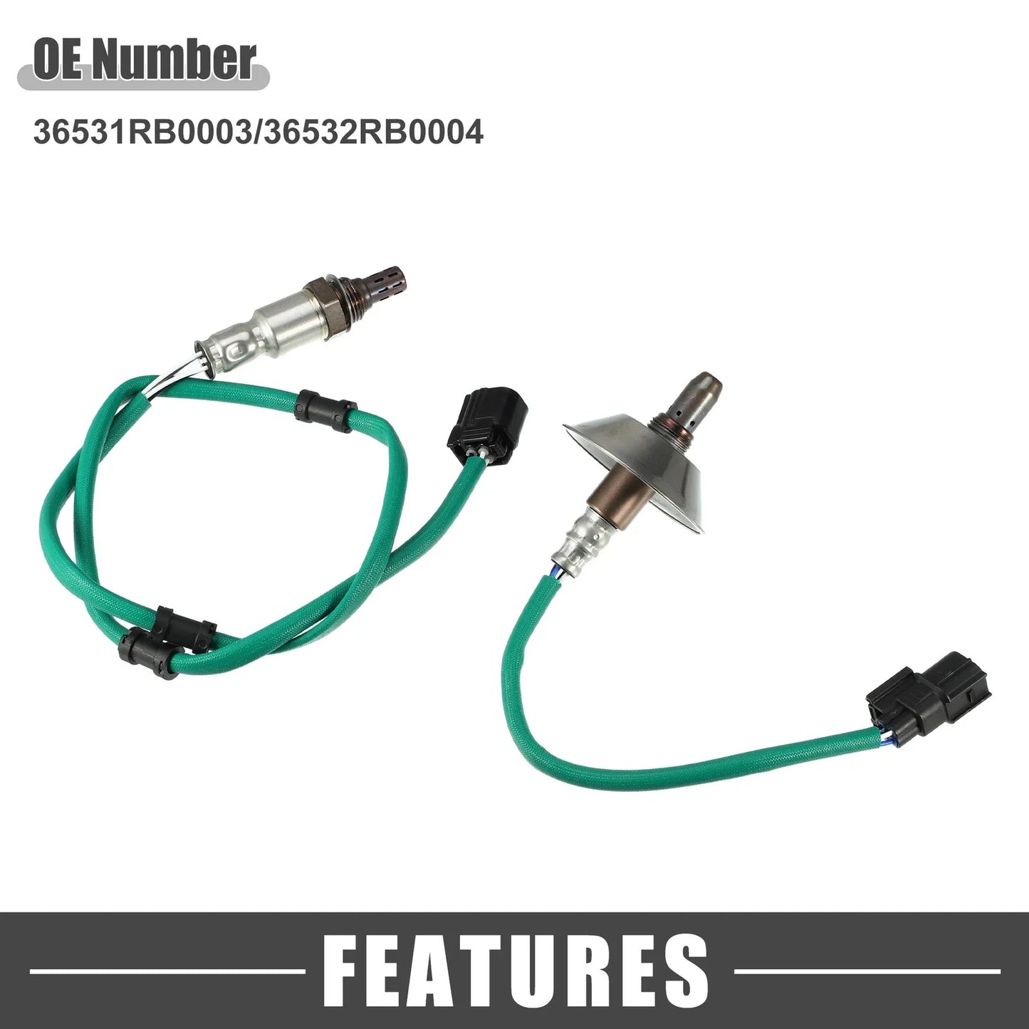 2 x O2 Oxygen Sensors for Honda Fit L4 1.5L (2009-2010)