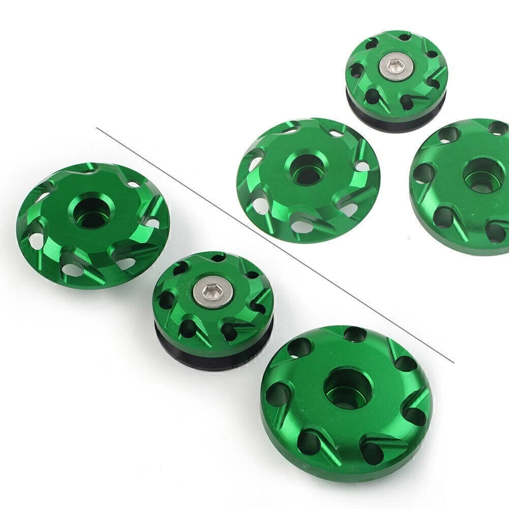Set of 4 Green Frame Hole Cover Plug Caps for Kawasaki Ninja 1000 Z1000 Z1000SX (2011–2016)