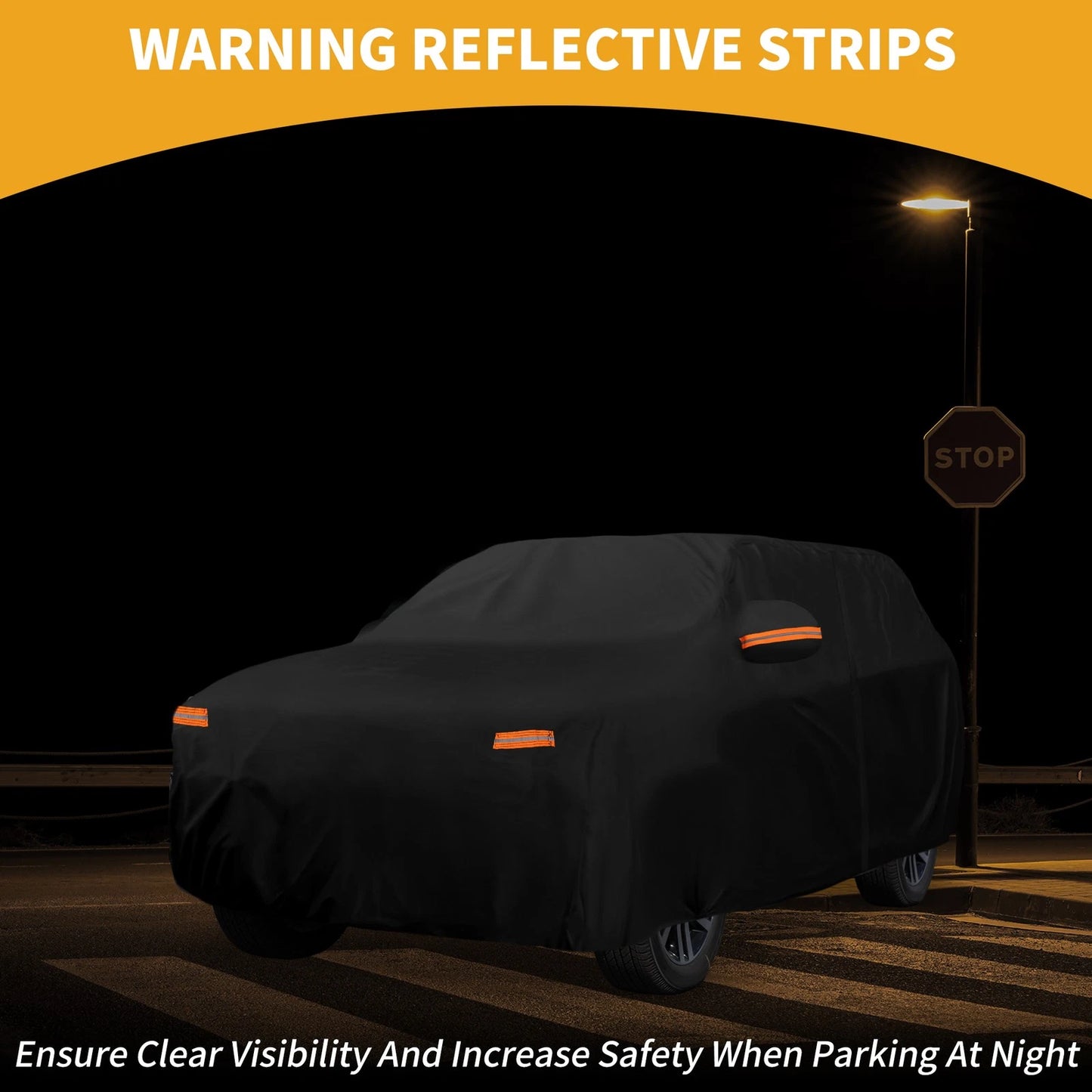 Waterproof Car Cover for Kia EV9 (2023–2023) Black 190T-PU with Zipper
