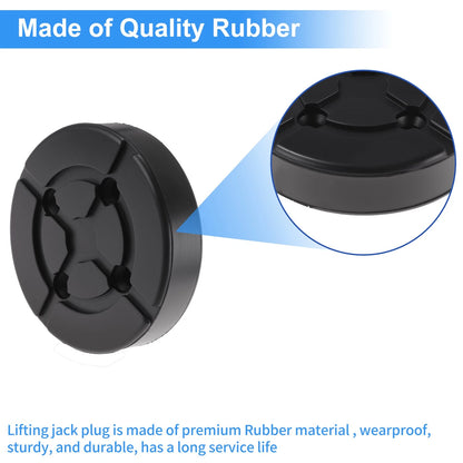 Set of 4 Universal Rubber Floor Jack Pads Adapter 1.1" Black