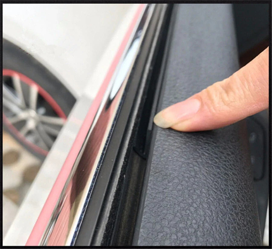 Black Universal Door Glass Window Rubber Seal Strip for Car 8M V-Type