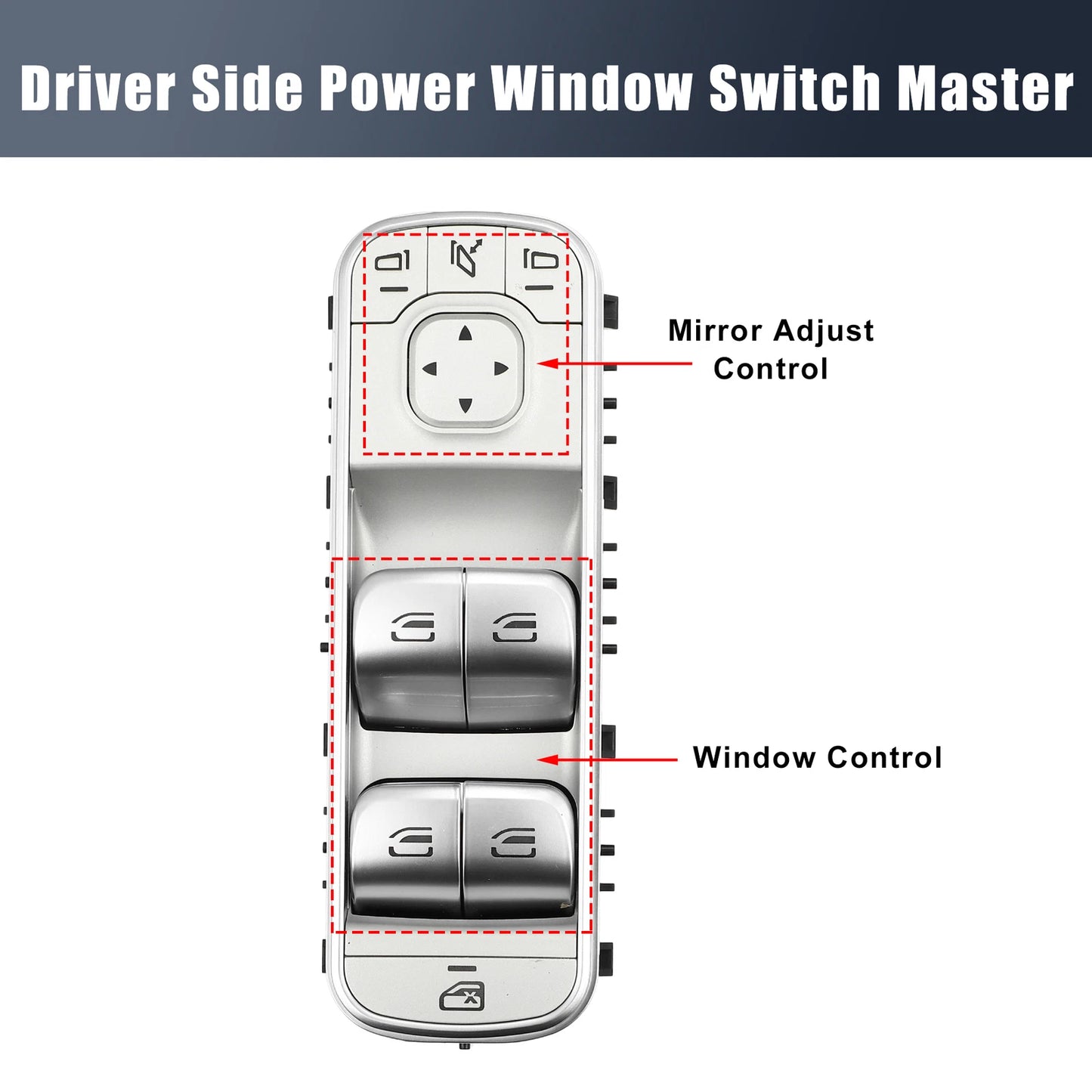 Left Side Power Window Switch A1679054501 for Mercedes-Benz G550 G63 (2019–2021)