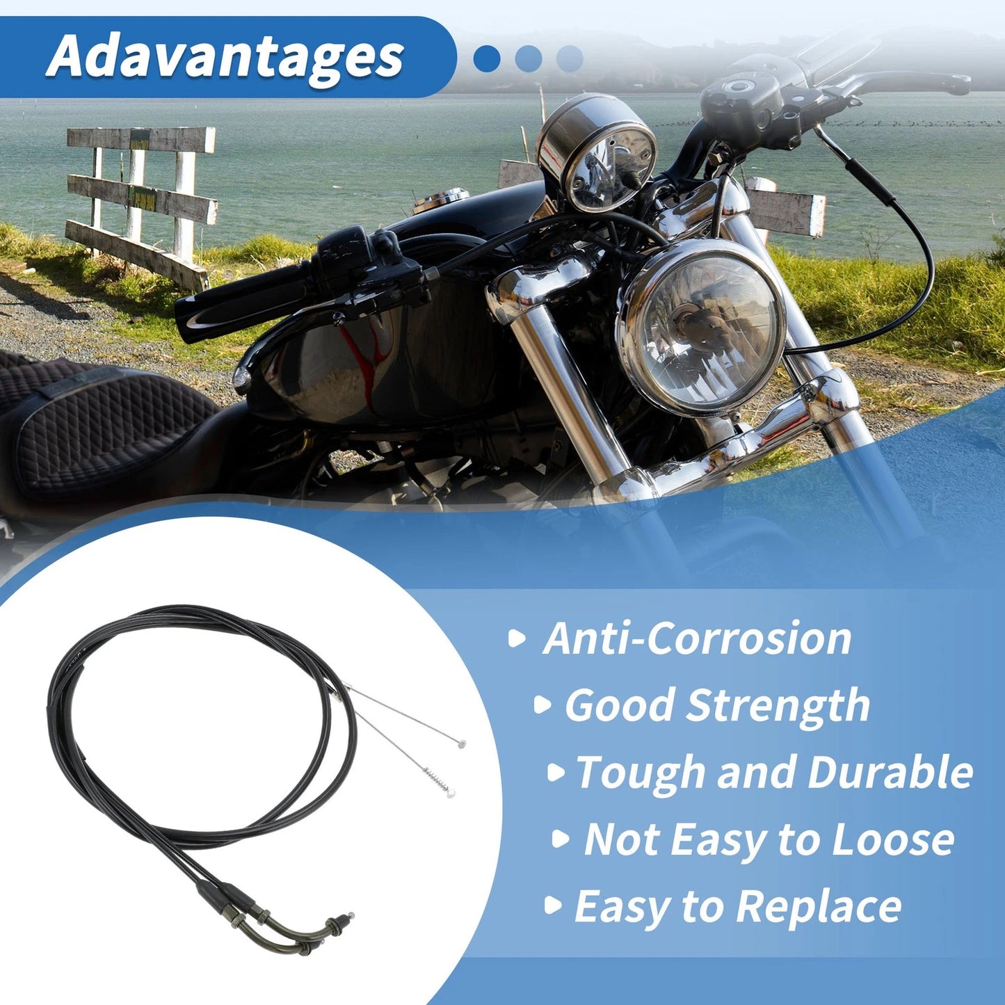 Throttle Cable for Harley Sportster XL883 XL1200 (130 cm, No. 8831200)