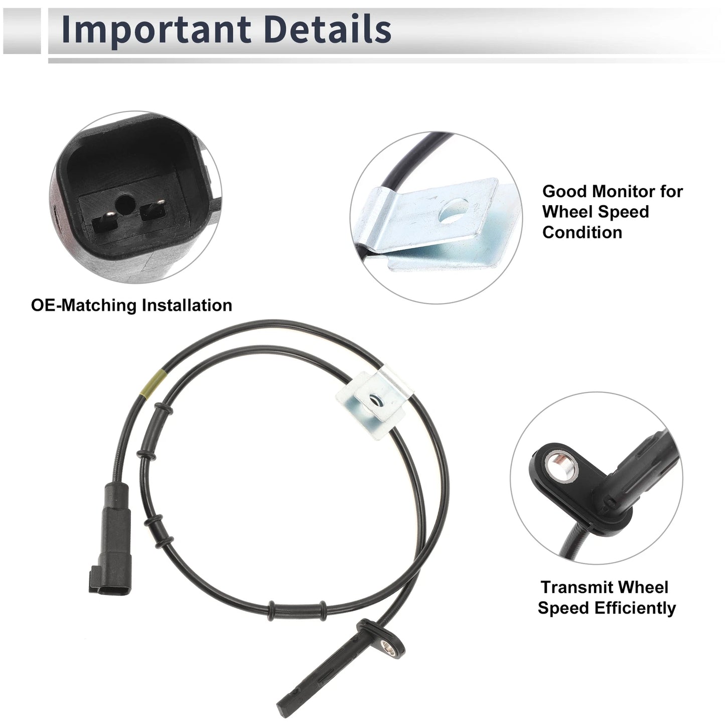 ABS Wheel Speed Sensor Front Left for Chevrolet Equinox (2010–2017)