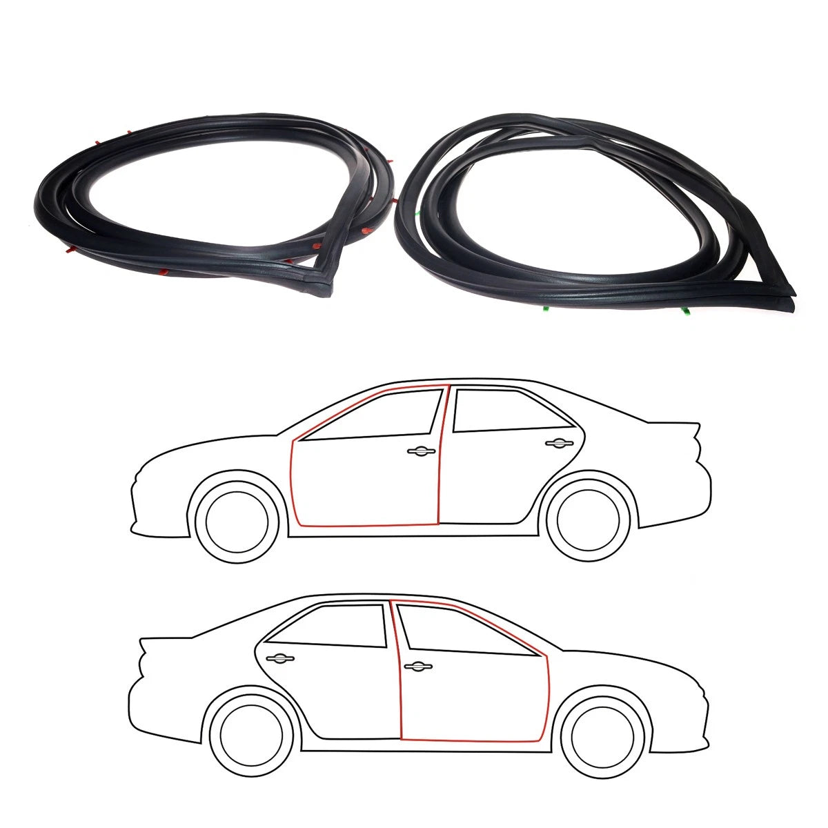 Front Door Weatherstrip Set for Datsun Sunny B310 (1970–1980)