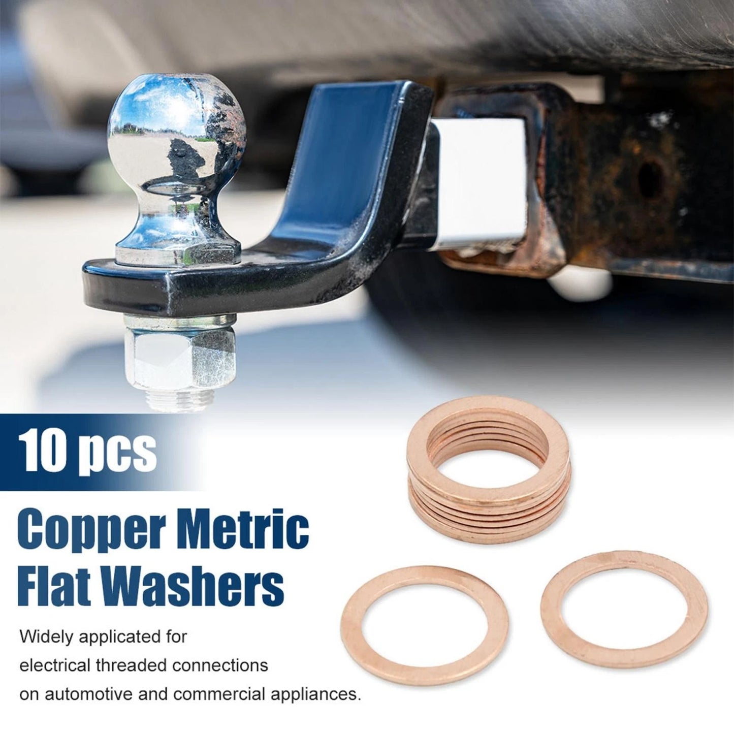 Set of 10 Copper Crush Washers M16 x 21.5mm x 1mm Sealing Gaskets