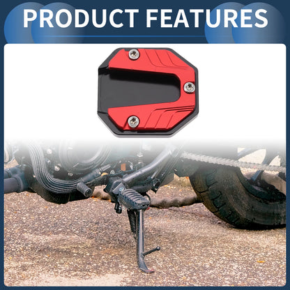 Kickstand Pad Set for Motorcycle (Aluminum Alloy, Red)