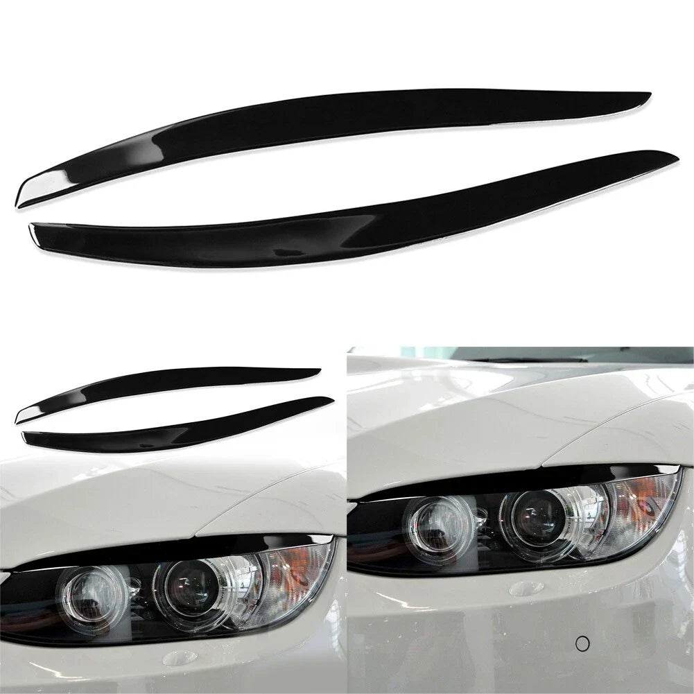 Gloss Black Headlight Eyelids Eyebrow Trim for 3-Series E92 E93 (2006–2012)