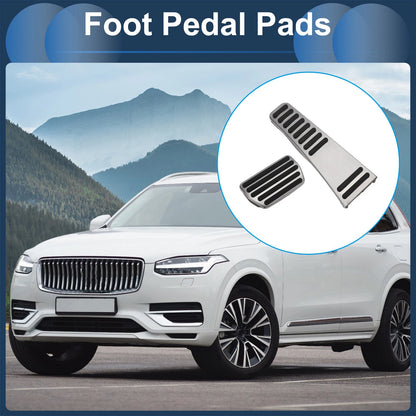 2X Automatic Foot Accelerator Pedal Covers for Volvo XC90 (2018–2021) Silver Tone