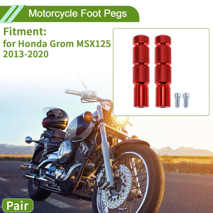 Foot Pegs for Honda Grom MSX125 (2013–2020) Aluminum Alloy Red
