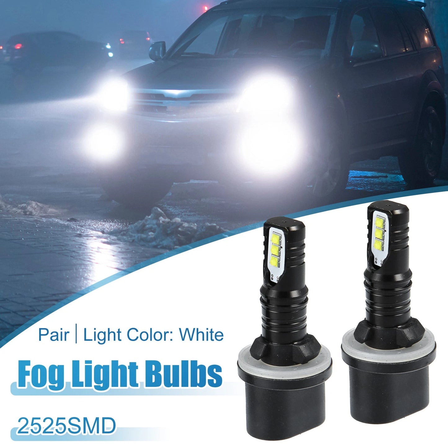 Set of 2 880 Fog Light Bulbs 80W 2525 Chips for Auto Lamp