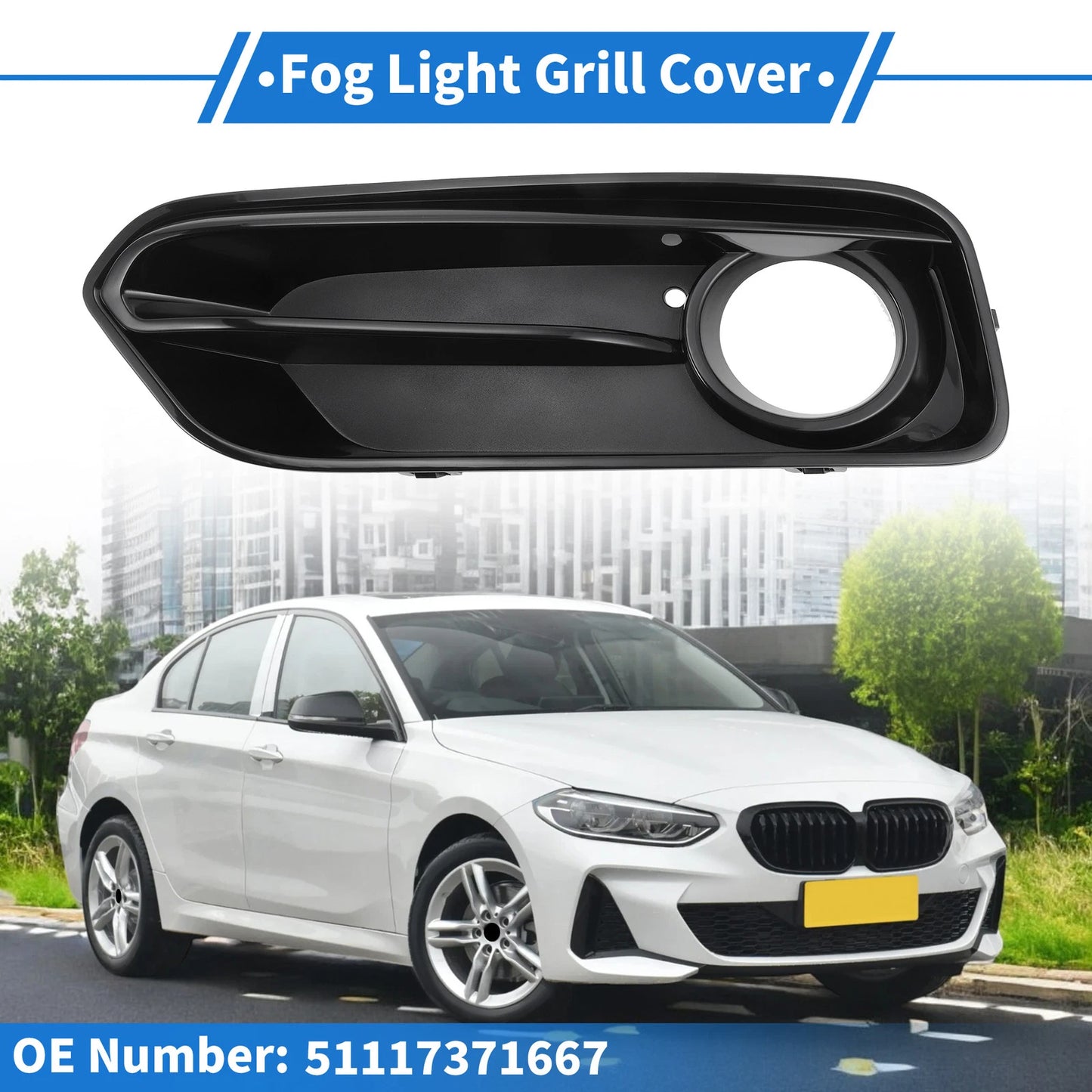 1 Pc Fog Light Grill for BMW 1 Series (2015–2018) No. 51117371667