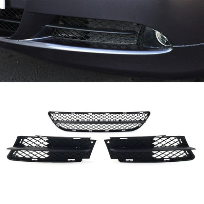 Black Front Lower Bumper Grilles Cover Set for BMW 3 Series E90 E91 (2006-2008)