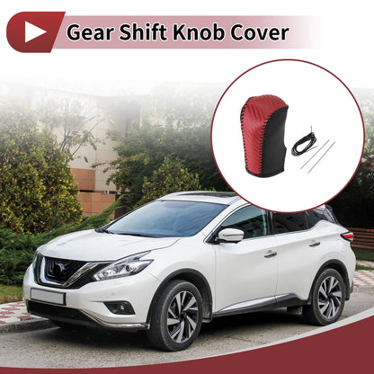 1 Pc Gear Shift Knob Cover for Nissan Murano (2009–2013) Black Red