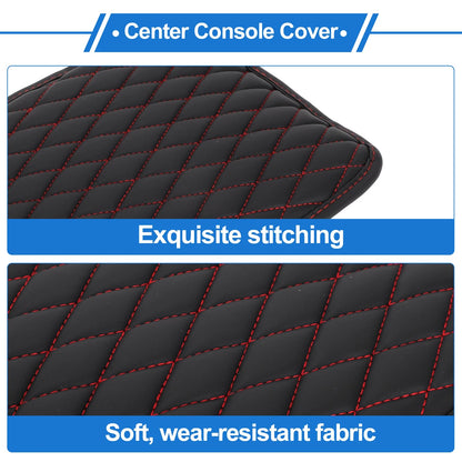 Armrest Box Pad for Vehicle (11.81"x7.8", Diamond Pattern, Black)