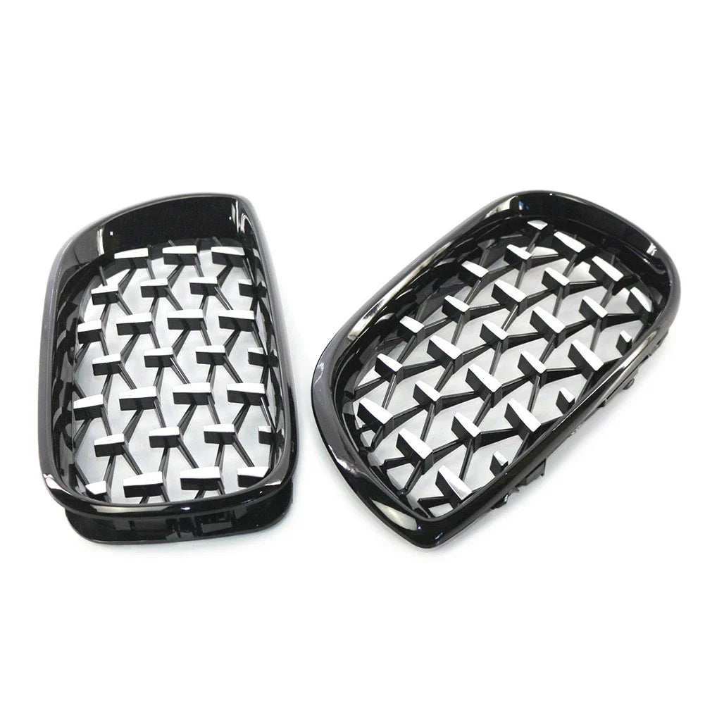 Front Grille Diamond Meteor Style Trim Black for BMW E46 2002-2005