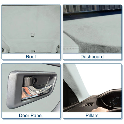 150G Suede Headliner Fabric for Car Roof Repair (40"L x 47"W, Light Gray)