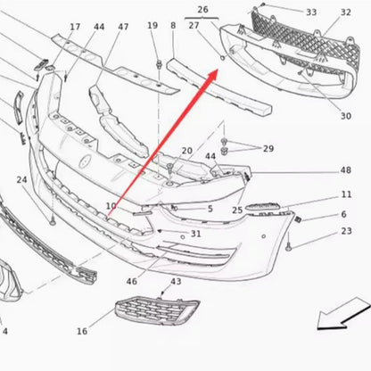 Front Bumper Tow Hook Cover Trim for Maserati Quattroporte (2014–2020)