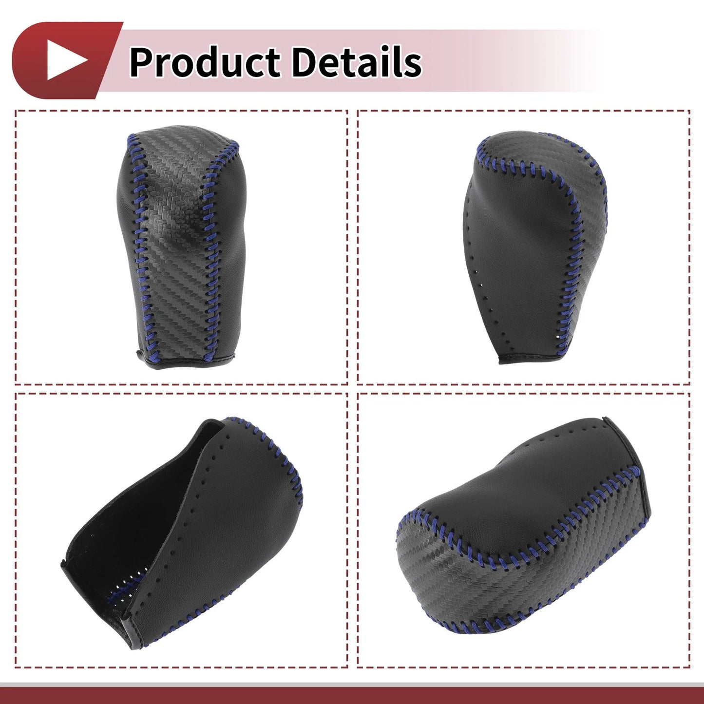 1 Pc Gear Shift Knob Cover for Toyota Corolla (2014–2018) Blue Faux Leather