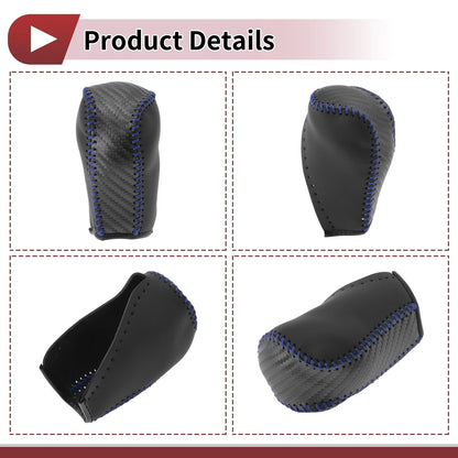 1 Pc Gear Shift Knob Cover for Toyota Corolla (2014–2018) Blue Faux Leather