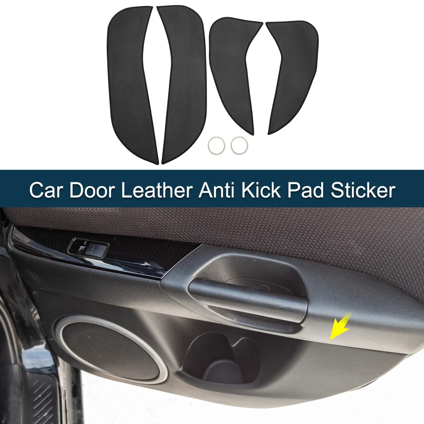 Door Leather Anti Kick Pad Sticker 1 Set for BMW X1 Black (2011 - 2015)