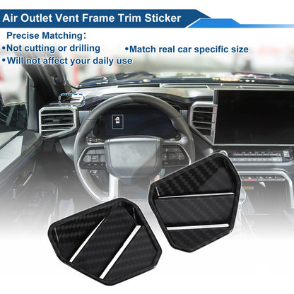 Air Condition Outlet Vent Trim Cover Frame for Toyota Tundra (2014–2021) Carbon Fiber Black