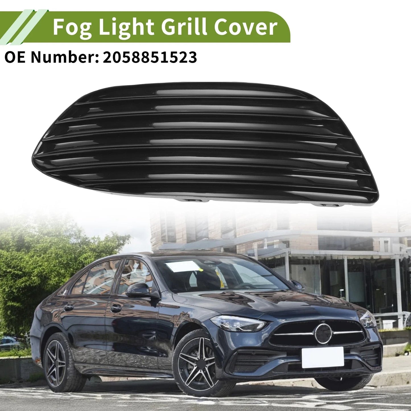 Front Left Fog Light Grill for Mercedes-Benz C-Class (2015-2018)