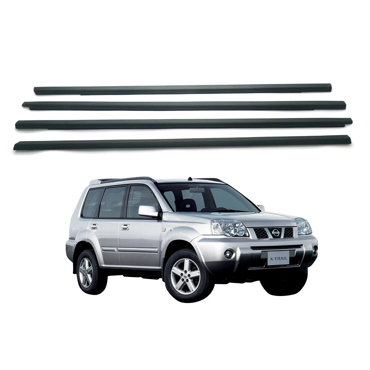 Set of 4 Weatherstrip Mouldings for Nissan X-Trail T30 (2001–2007)
