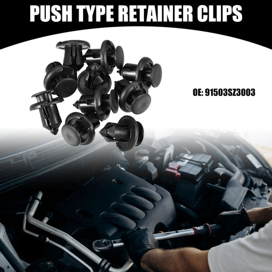 10 x Push Type Retainer Clips for Honda Accord (1997-2011) Black
