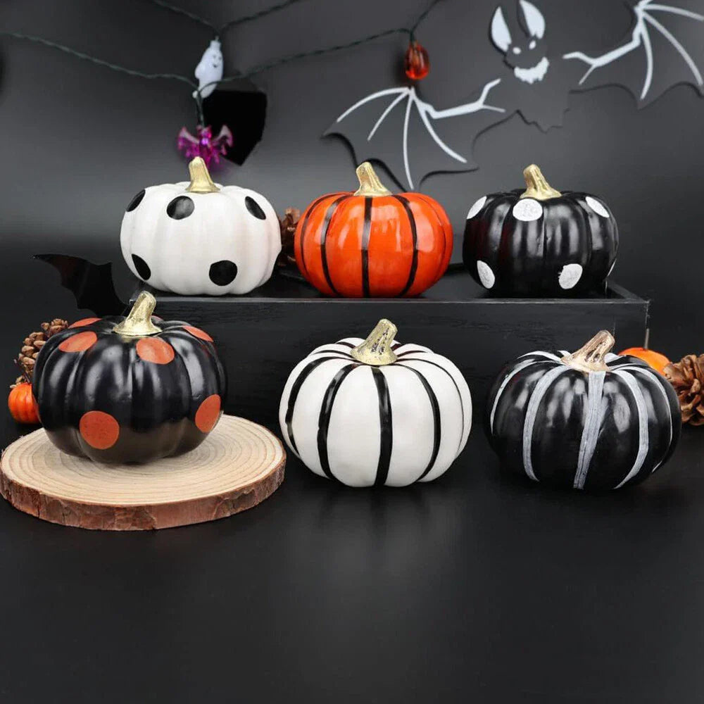 6 x Halloween Pumpkin Indoor Decorations for Home Shop Table Desk