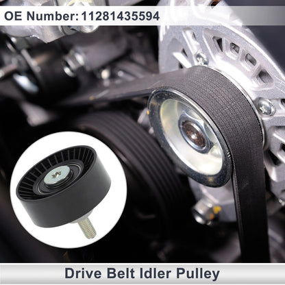 Drive Belt Idler Pulley for BMW Series 3 (1998–2005) No. 11281435594 Black