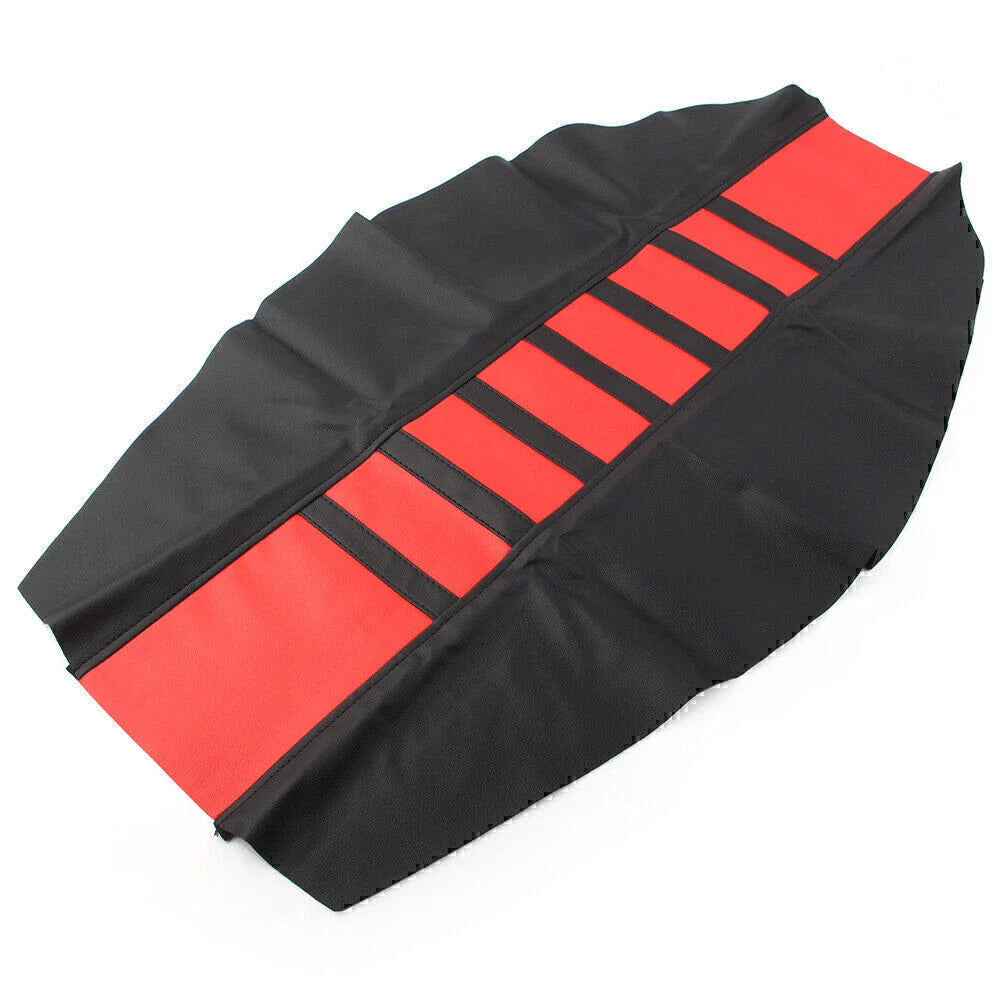 Red Pro Ribbed Rubber Gripper Soft Seat Cover for Honda, Yamaha, Suzuki
