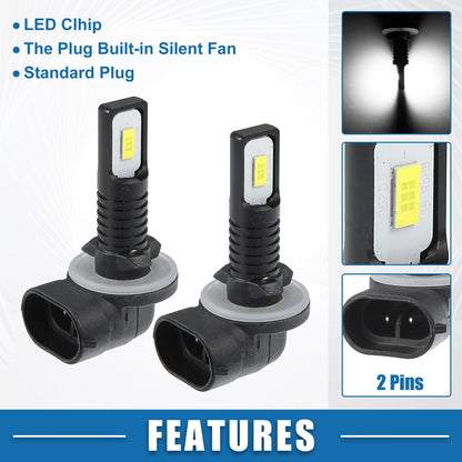Set of 2 881 Fog Light Bulbs 80W 3570 Chips for Auto Lamp