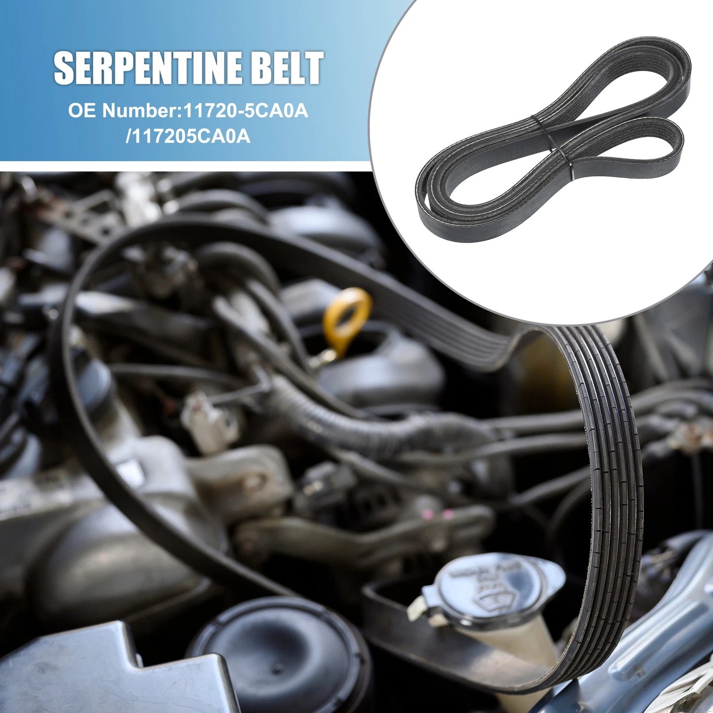Serpentine Belt No. 11720-5CA0A for Infiniti Q50 (2014–2020)