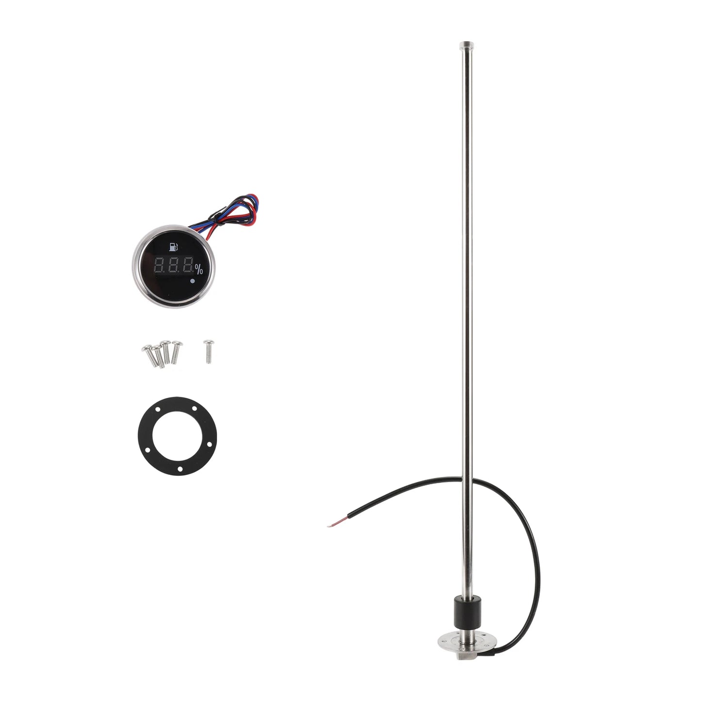 Fuel Sending Unit and Gauge Kit 0-190 Ohm for Boat Car Vehicle (0-190)