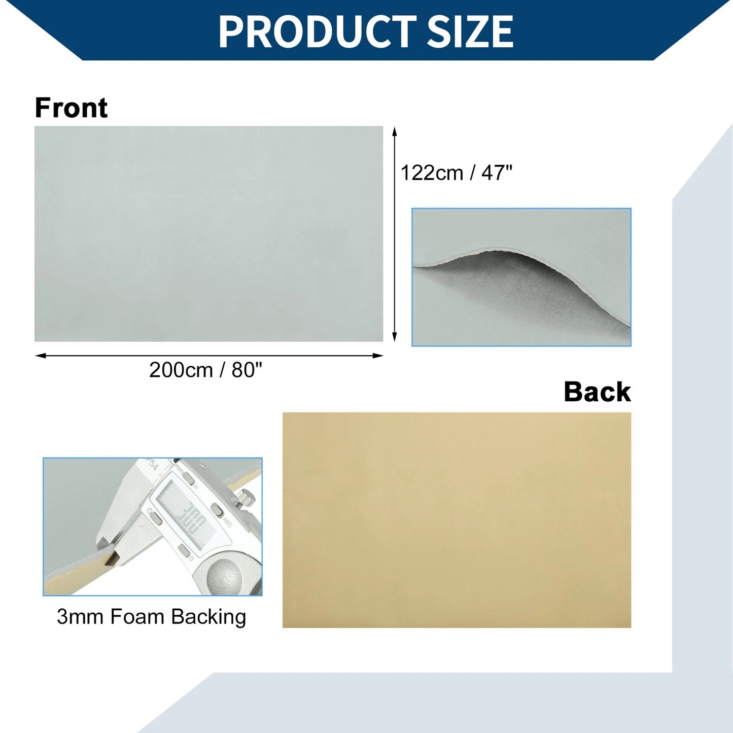 150G Suede Headliner Fabric for Car Roof Repair (80"Lx47"W) Light Gray