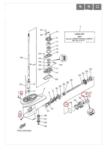 Lower Unit Oil Seal for Yamaha Outboard (20-30 HP)