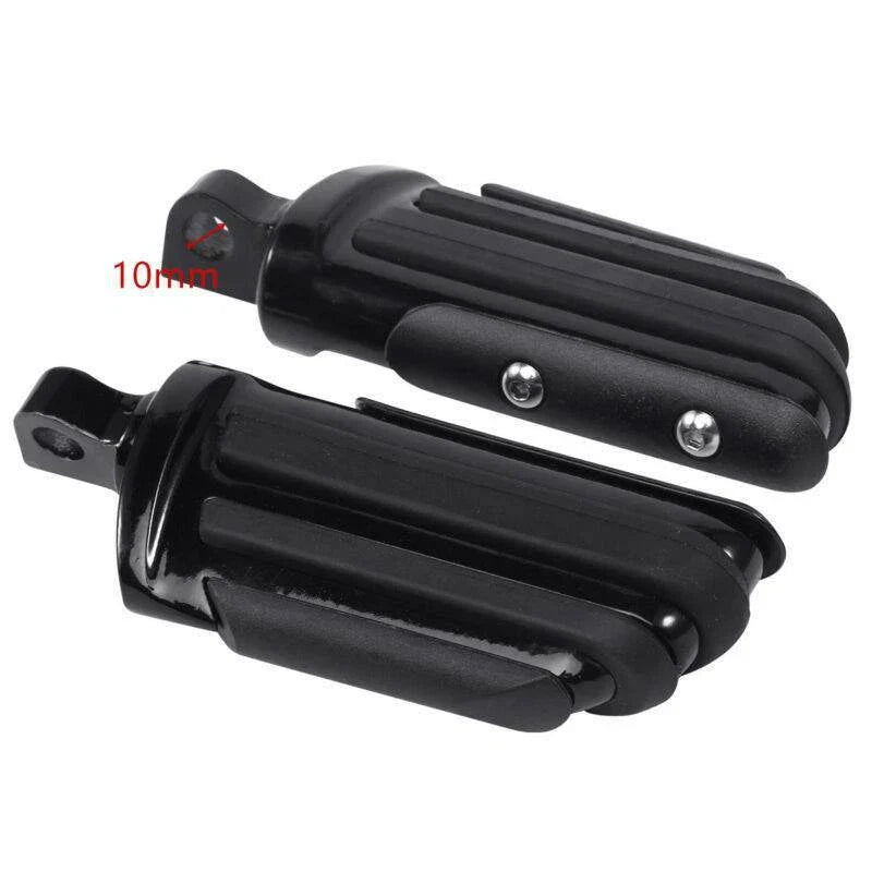 Black Pilot Male Mount Foot Pegs for Harley Touring Softail Dyna