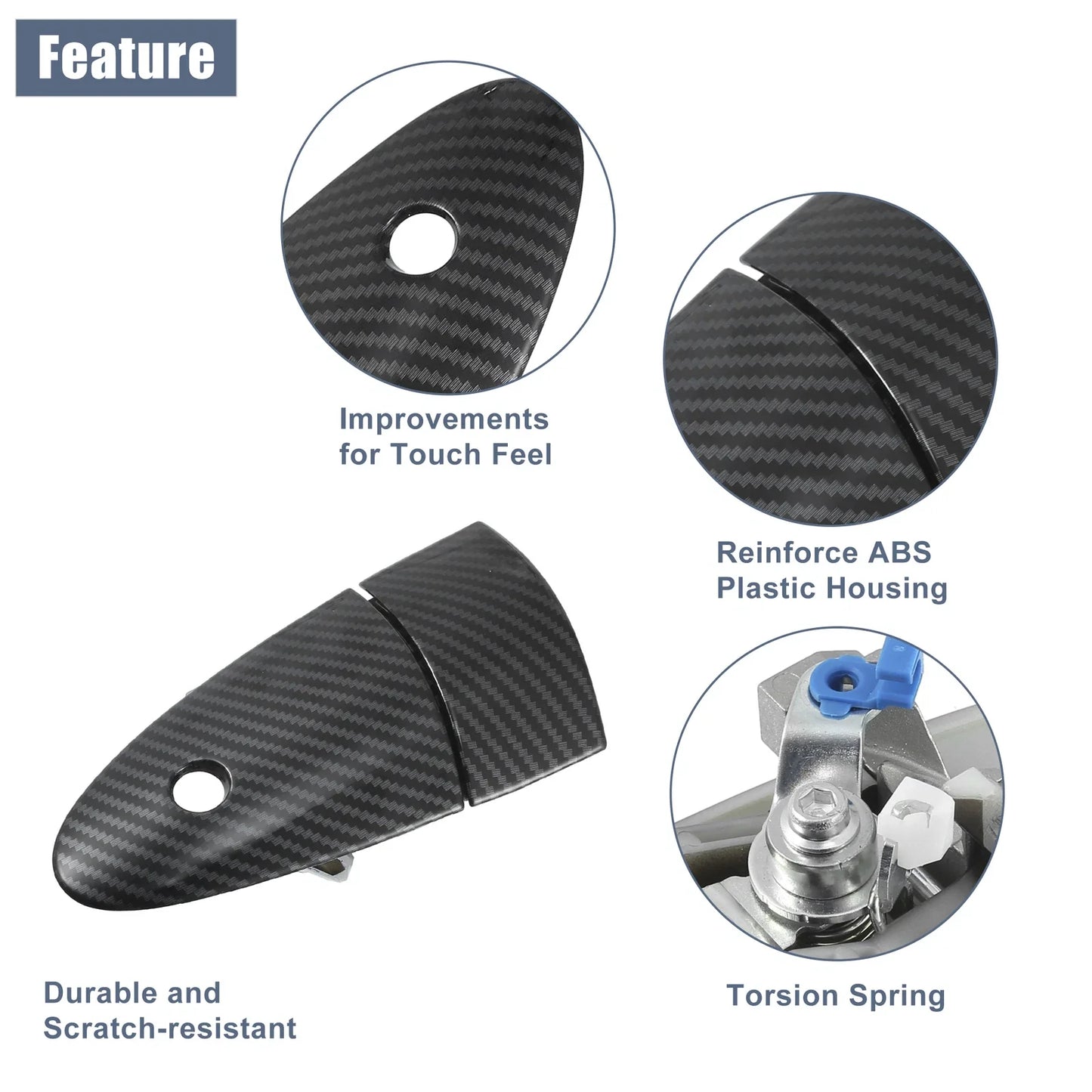 Front Left Exterior Door Handle Carbon Fiber for Honda CR-Z (2011-2016)