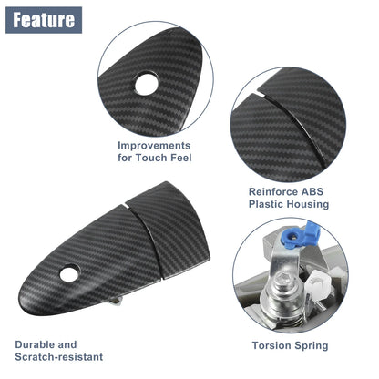 Front Left Exterior Door Handle Carbon Fiber for Honda CR-Z (2011-2016)