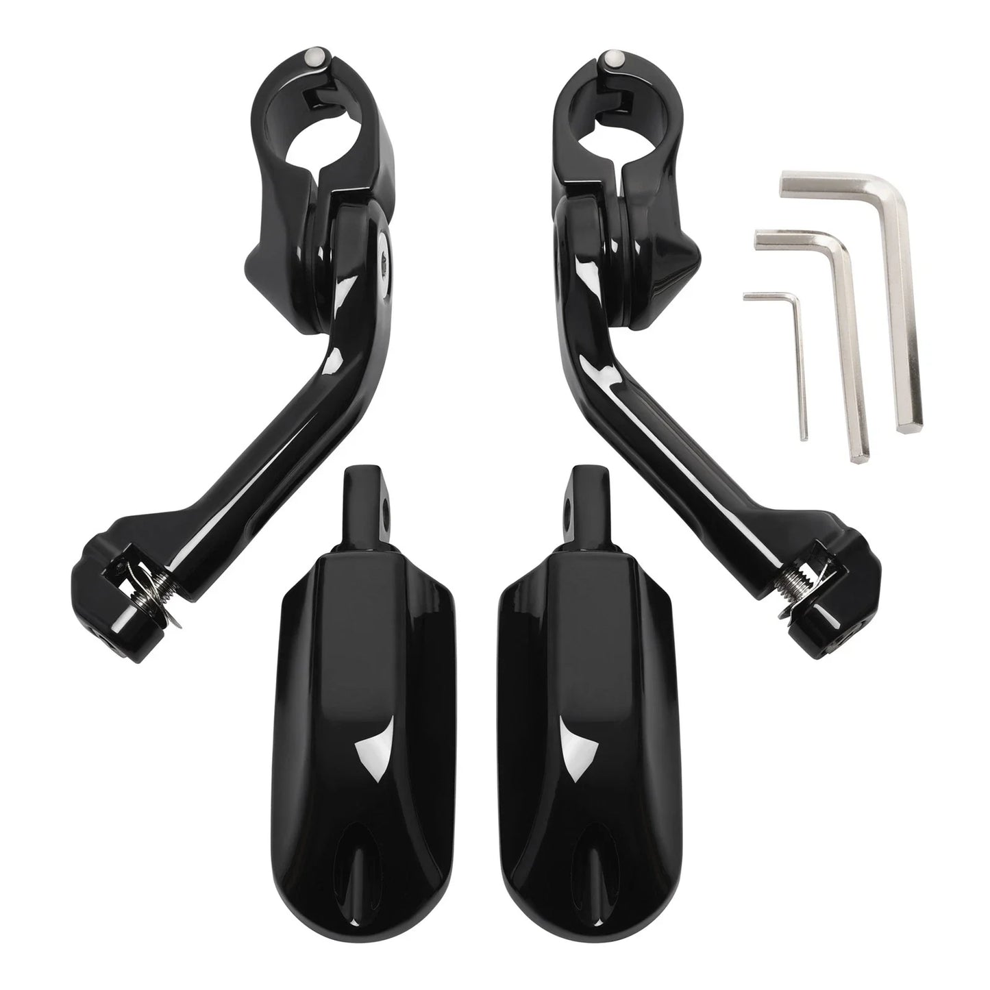 1-1/4 32mm Long Angled Highway Foot Pegs for Harley Road Street Electra Glide
