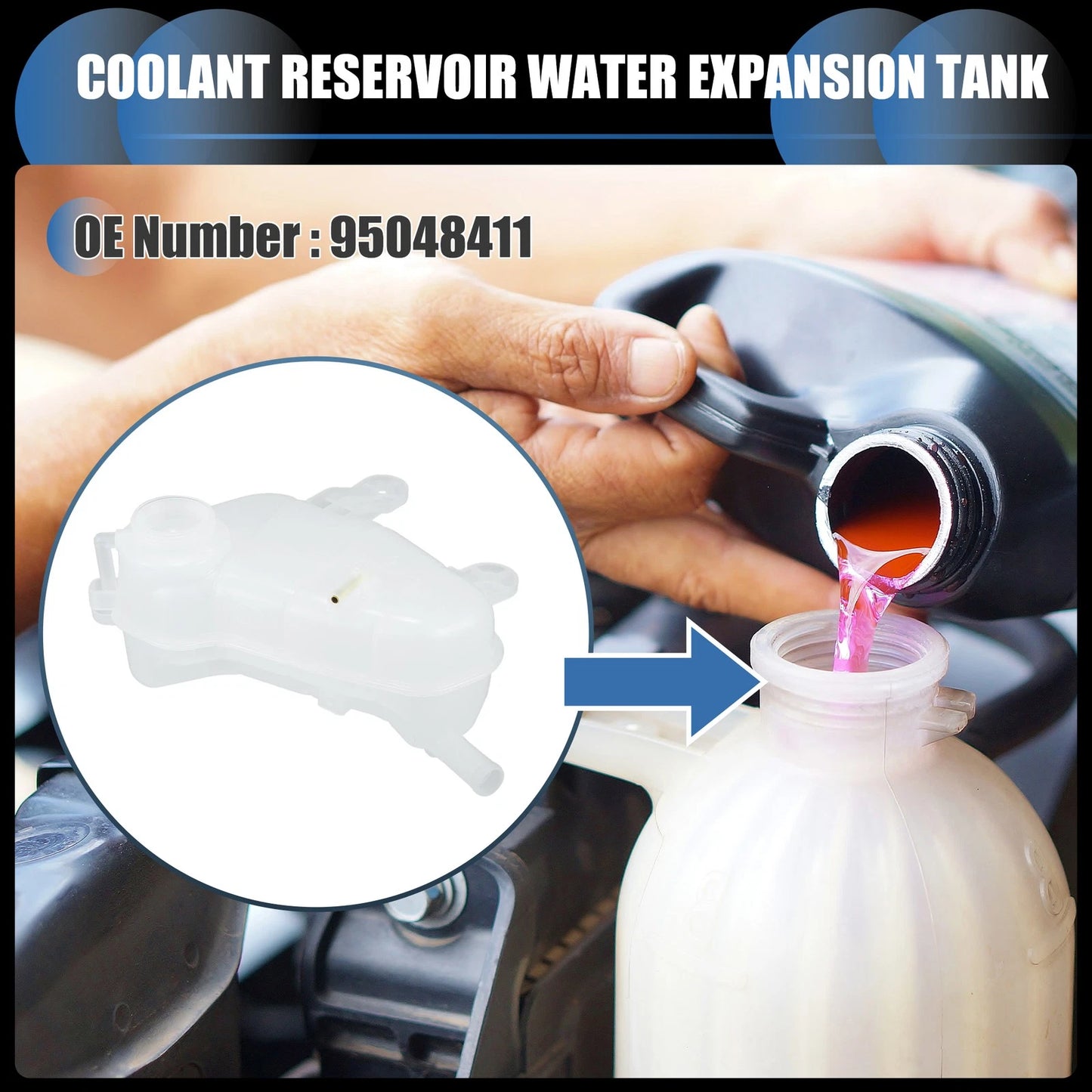Coolant Expansion Recovery Overflow Tank No. 95048411 for Chevrolet Sonic (2012–2019)