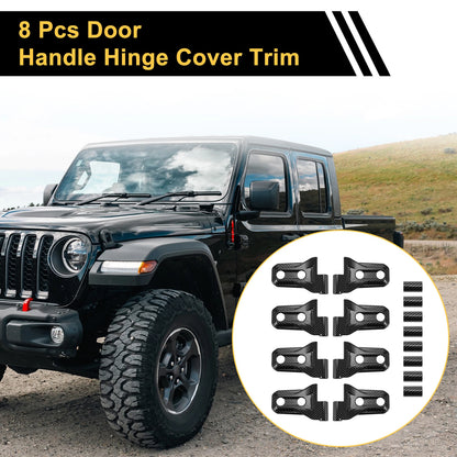 Door Handle Hinge Cover Trim for Jeep Wrangler JL (2018–2023) Carbon Fiber