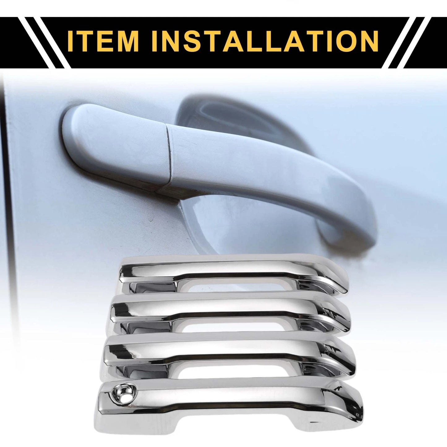 Set of 4 Door Handle Covers for Toyota Tundra (2022) Silver Tone