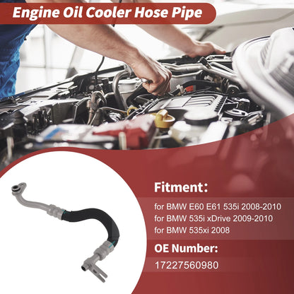 Engine Oil Cooler Tube for BMW E60 E61 535i (2008–2010) No. 17227560980