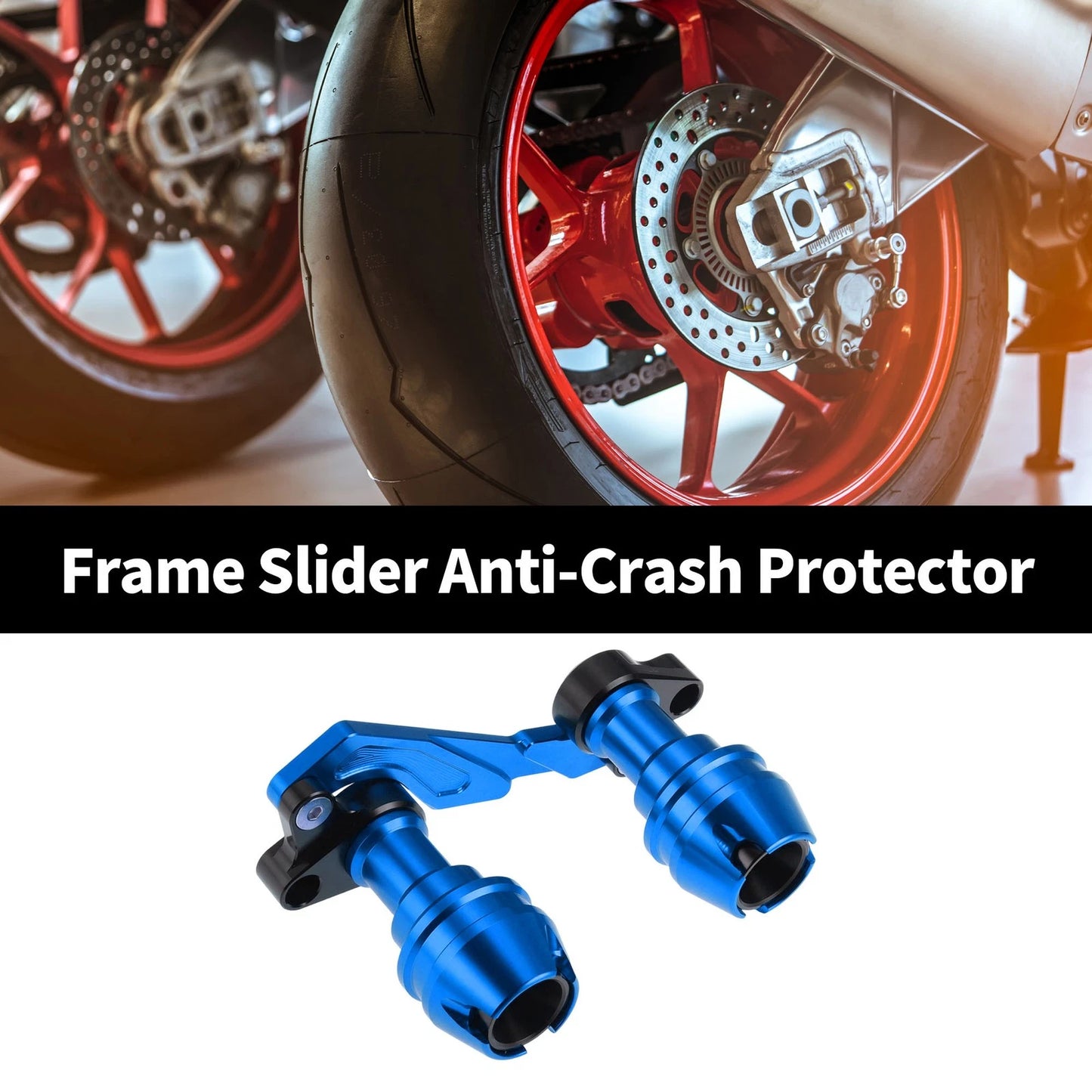 Frame Slider Anti-Crash Protector for Motorcycles 175mm Aluminum Alloy Blue